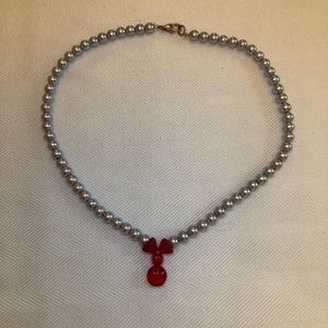 Silver and Red necklace